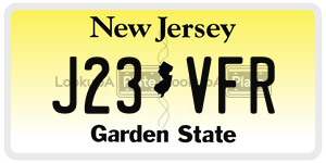 J23VFR license plate in New Jersey