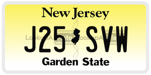 J25SVW license plate in New Jersey
