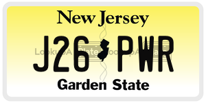J26PWR license plate in New Jersey