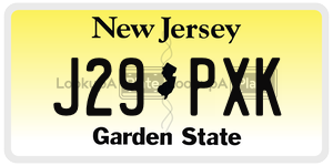 J29PXK license plate in New Jersey