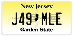J49MLE license plate in New Jersey