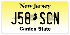 J58SCN license plate in New Jersey