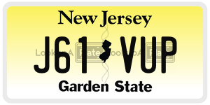 J61VUP  license plate in NJ