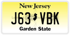 J63VBK license plate in New Jersey
