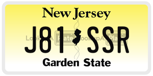 J81SSR  license plate in NJ