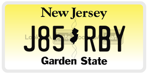 J85RBY license plate in New Jersey