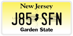 J85SFN license plate in New Jersey