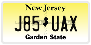 J85UAX license plate in New Jersey