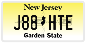 J88HTE license plate in New Jersey