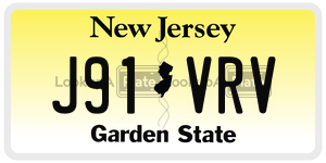 J91VRV  license plate in NJ