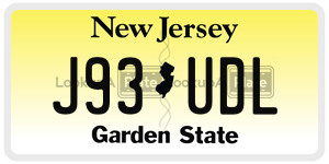 J93UDL license plate in New Jersey