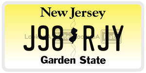 J98RJY license plate in New Jersey