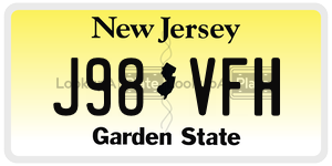 J98VFH  license plate in NJ