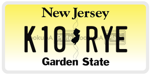 K10RYE license plate in New Jersey