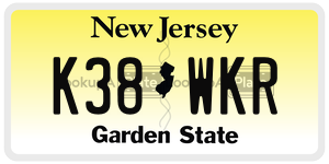 K38WKR  license plate in NJ