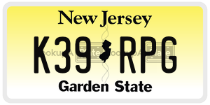 K39RPG license plate in New Jersey