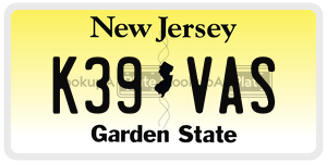 K39VAS  license plate in NJ