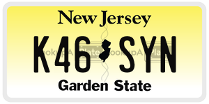 K46SYN  license plate in NJ
