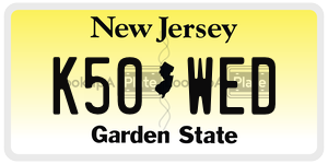 K50WED  license plate in NJ