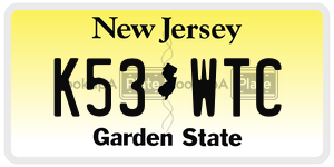 K53WTC  license plate in NJ