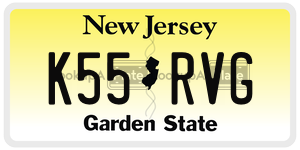 K55RVG license plate in New Jersey