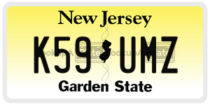 K59UMZ license plate in New Jersey