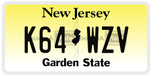 K64WZV  license plate in NJ