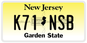 K71NSB license plate in New Jersey