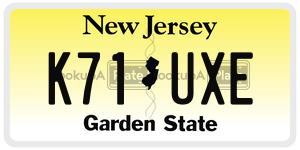 K71UXE license plate in New Jersey