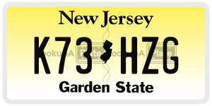 K73HZG  license plate in NJ
