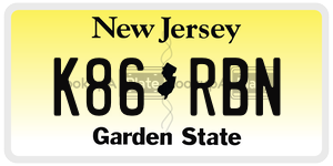 K86RBN license plate in New Jersey