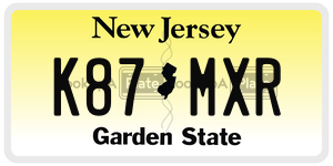K87MXR  license plate in NJ