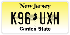 K96UXH  license plate in NJ