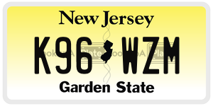 K96WZM  license plate in NJ