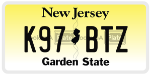 K97BTZ license plate in New Jersey