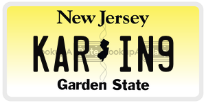 KARIN9 license plate in New Jersey
