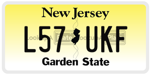 L57UKF license plate in New Jersey