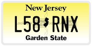 L58RNX license plate in New Jersey