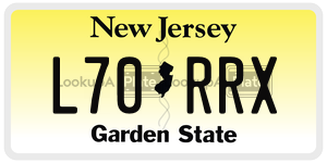 L70RRX license plate in New Jersey