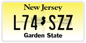 L74SZZ license plate in New Jersey