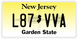 L87VVA license plate in New Jersey