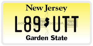 L89UTT  license plate in NJ