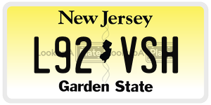 L92VSH  license plate in NJ