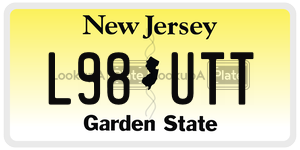 L98UTT  license plate in NJ