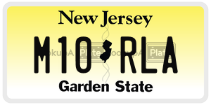 M10RLA license plate in New Jersey