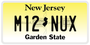 M12NUX license plate in New Jersey