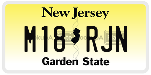 M18RJN license plate in New Jersey