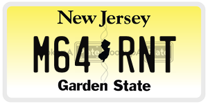 M64RNT license plate in New Jersey