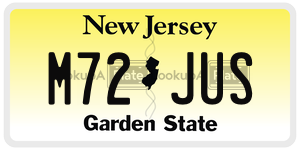 M72JUS license plate in New Jersey