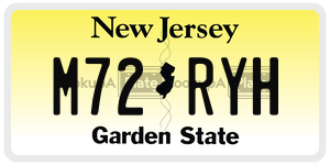 M72RYH license plate in New Jersey